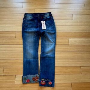 Driftwood embroidered jeans
